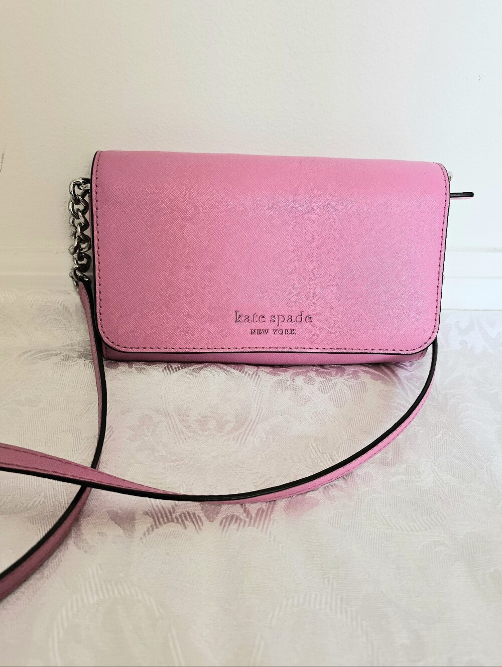 Kate Spade Cameron Small Pink Saffiano Crossbody in Bright Pink Peony- Like New!